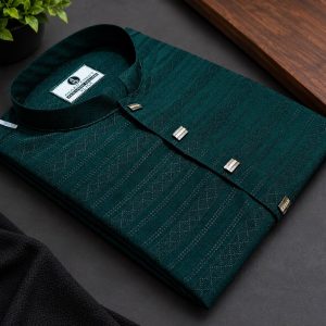 Royal Sea Green Texture Premium Panjabi