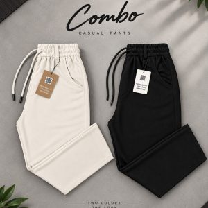 Korean Baggy Black And of white Combo